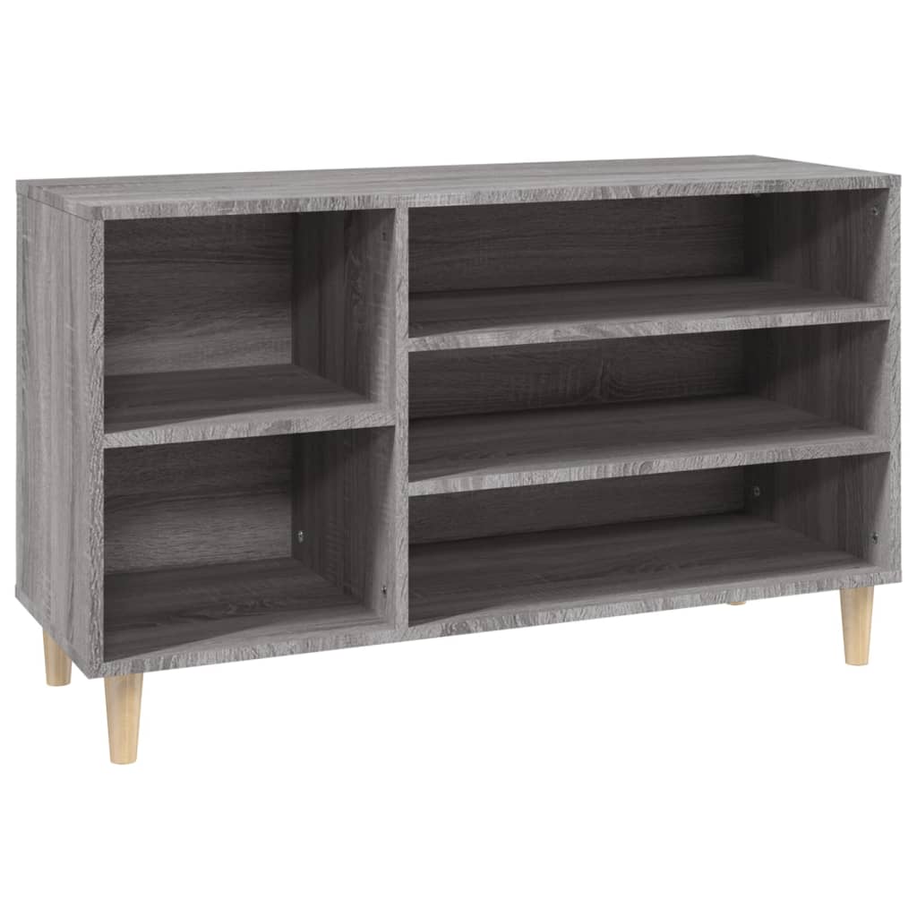 Modern Wooden Hallway Open Shoe Storage Cabinet Unit Organiser Wood Trainer Rack