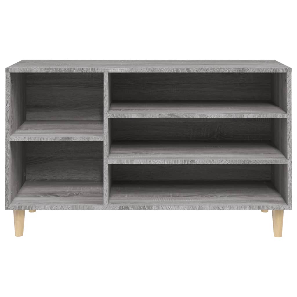 Modern Wooden Hallway Open Shoe Storage Cabinet Unit Organiser Wood Trainer Rack