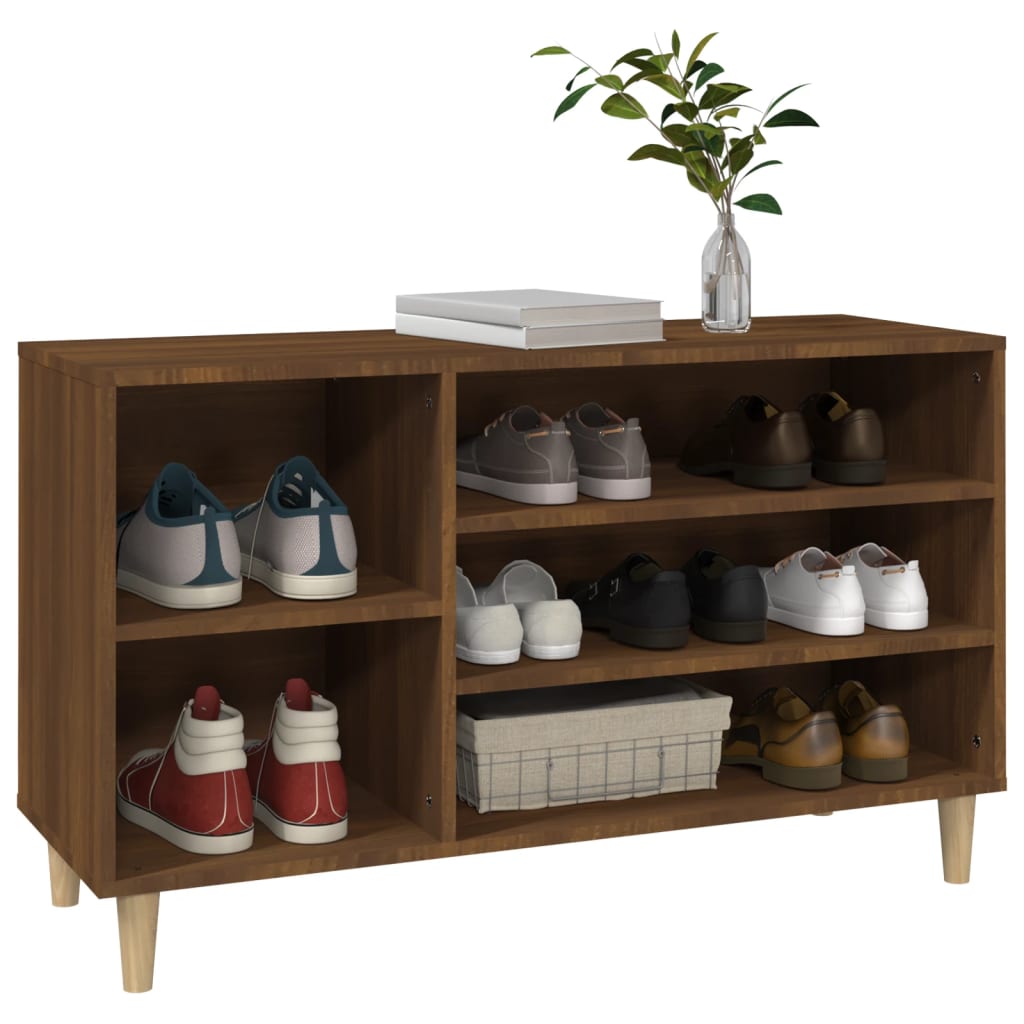 Shoe Cabinet Brown Oak 102x36x60 cm Engineered Wood