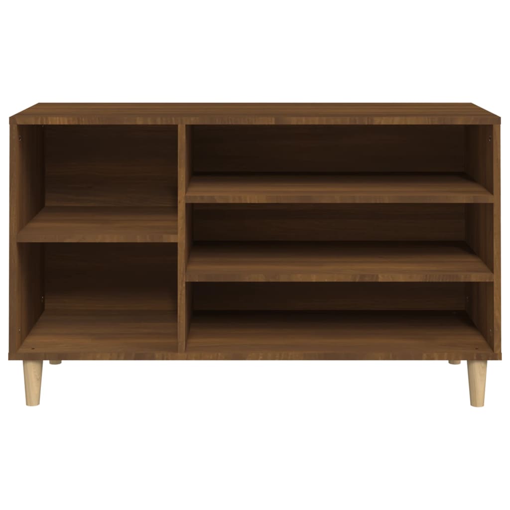 Modern Wooden Hallway Open Shoe Storage Cabinet Unit Organiser Wood Trainer Rack