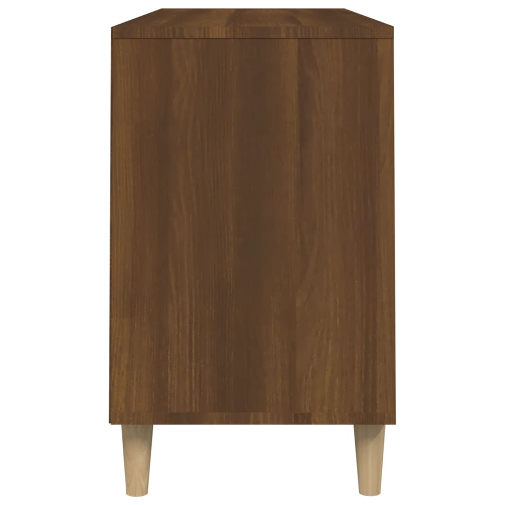 Modern Wooden Hallway Open Shoe Storage Cabinet Unit Organiser Wood Trainer Rack