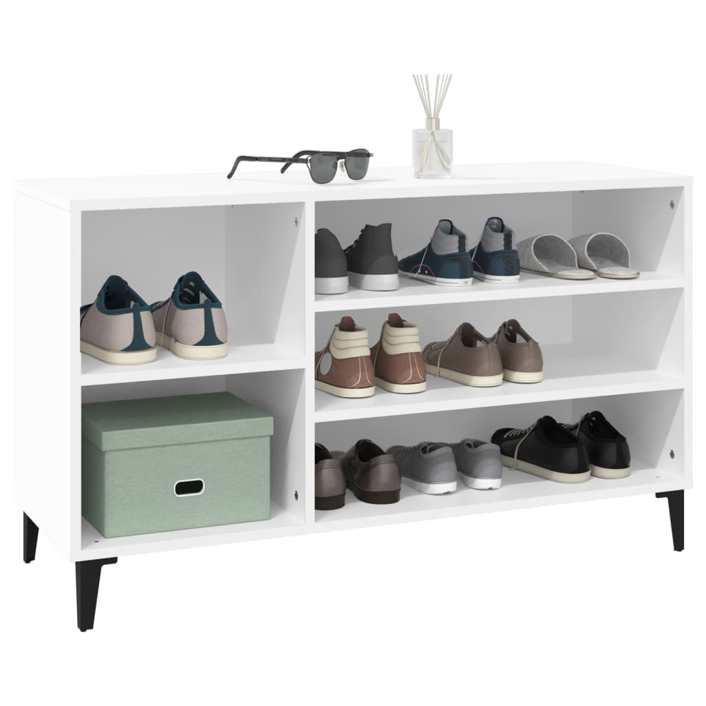 Modern Wooden Hallway Shoe Storage Cabinet Unit Organiser With Open Shelves