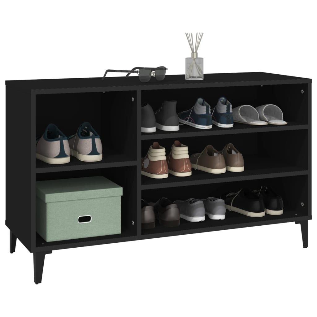 Modern Wooden Hallway Shoe Storage Cabinet Unit Organiser With Open Shelves