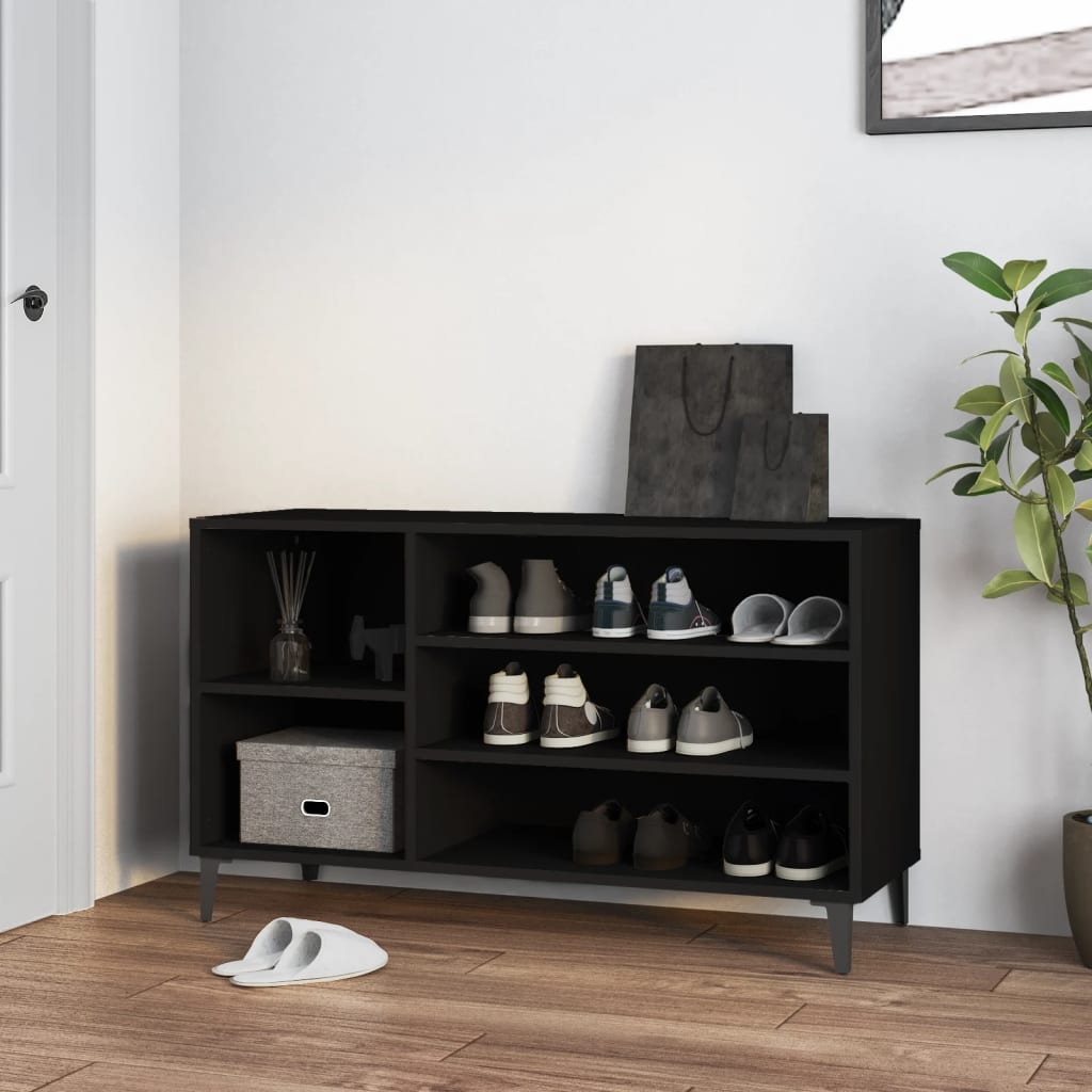 Modern Wooden Hallway Shoe Storage Cabinet Unit Organiser With Open Shelves