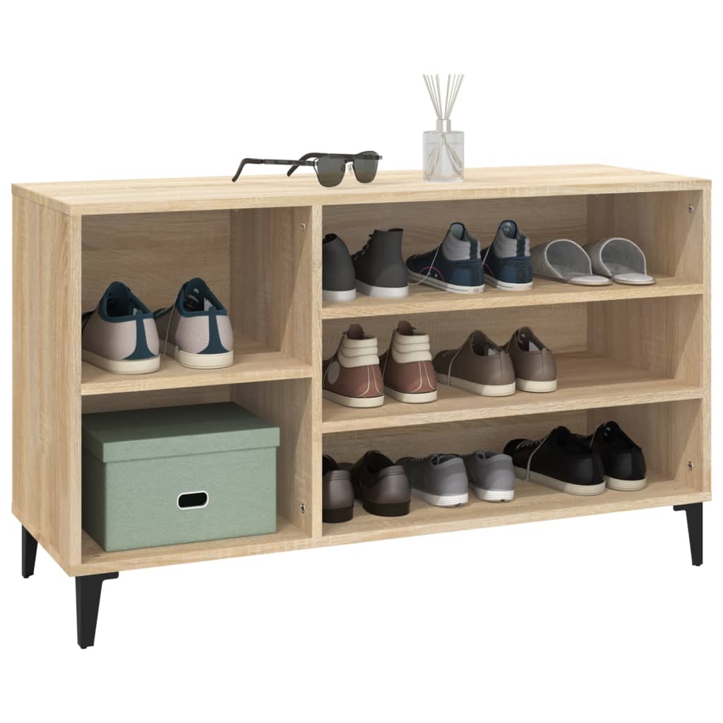 Modern Wooden Hallway Shoe Storage Cabinet Unit Organiser With Open Shelves
