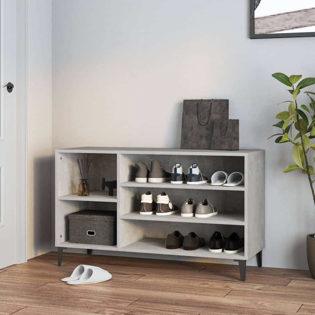 Modern Wooden Hallway Shoe Storage Cabinet Unit Organiser With Open Shelves