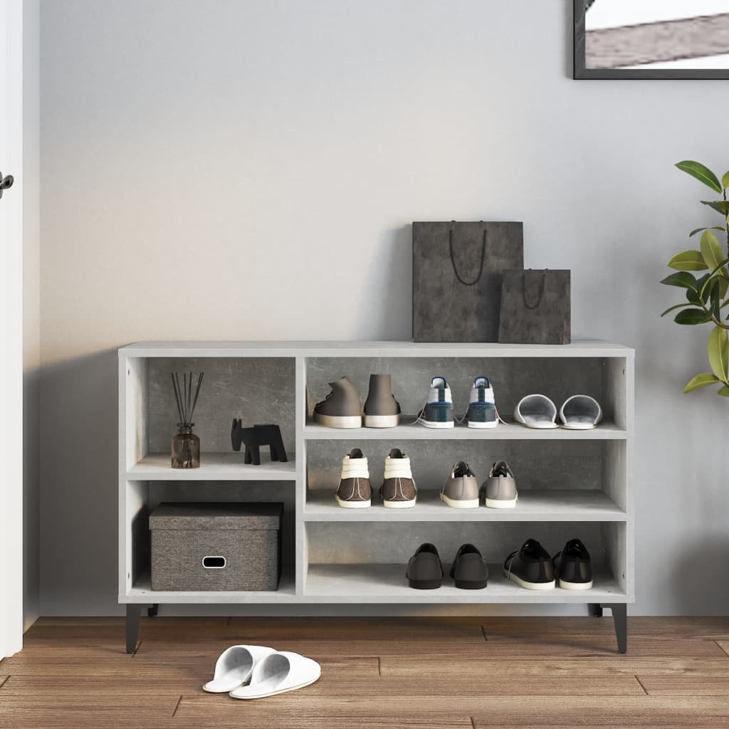 Modern Wooden Hallway Shoe Storage Cabinet Unit Organiser With Open Shelves