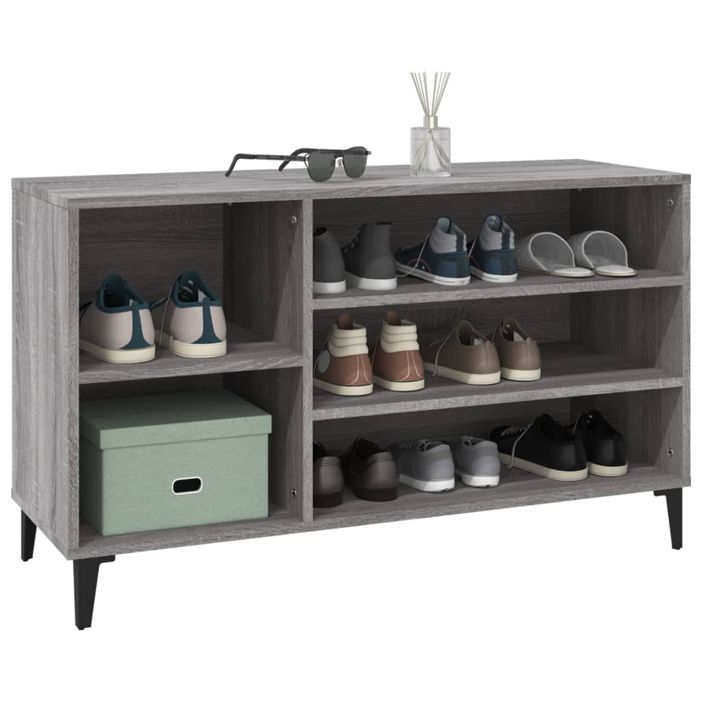 Modern Wooden Hallway Shoe Storage Cabinet Unit Organiser With Open Shelves