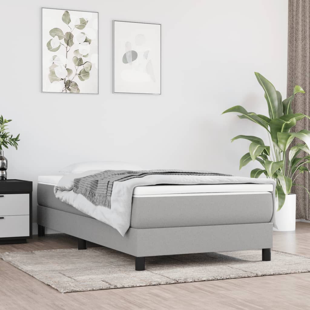 Bed Frame without Mattress Light Grey Single Fabric (UK/IE/FI/NO only)