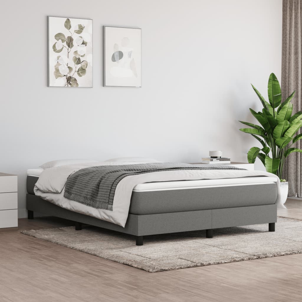 Bed Frame without Mattress Dark Grey Double Fabric (UK/IE/FI/NO only)