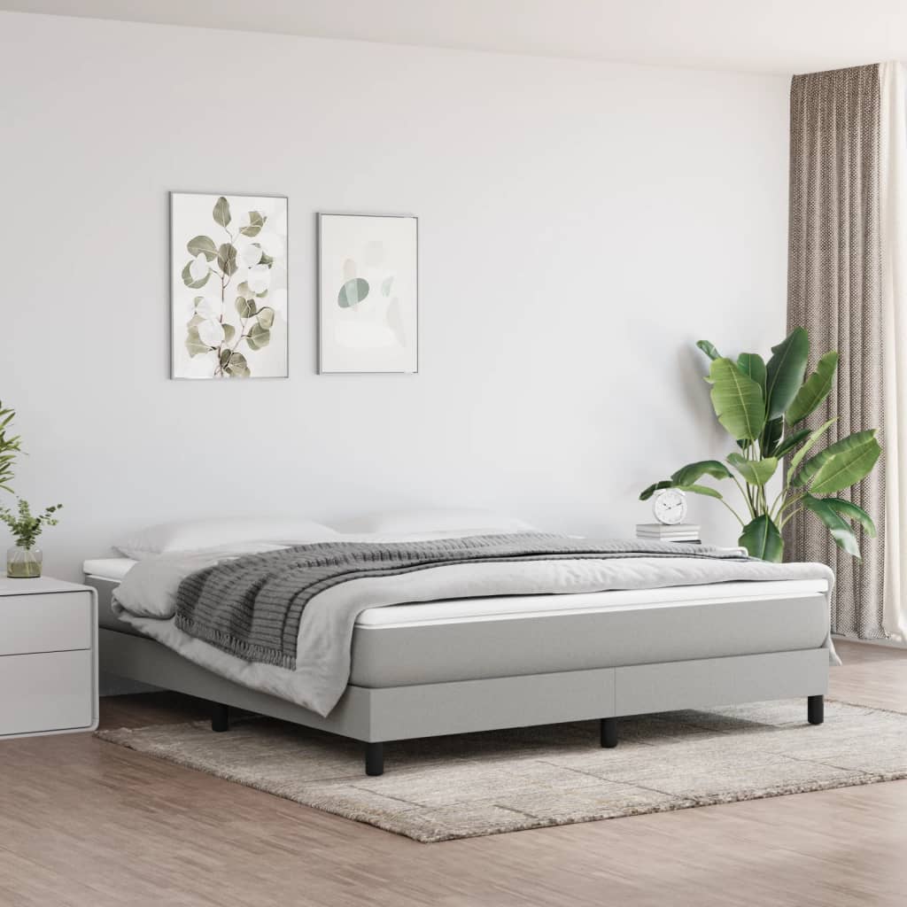 Bed Frame without Mattress Light Grey Super King Fabric (UK/IE/FI/NO only)
