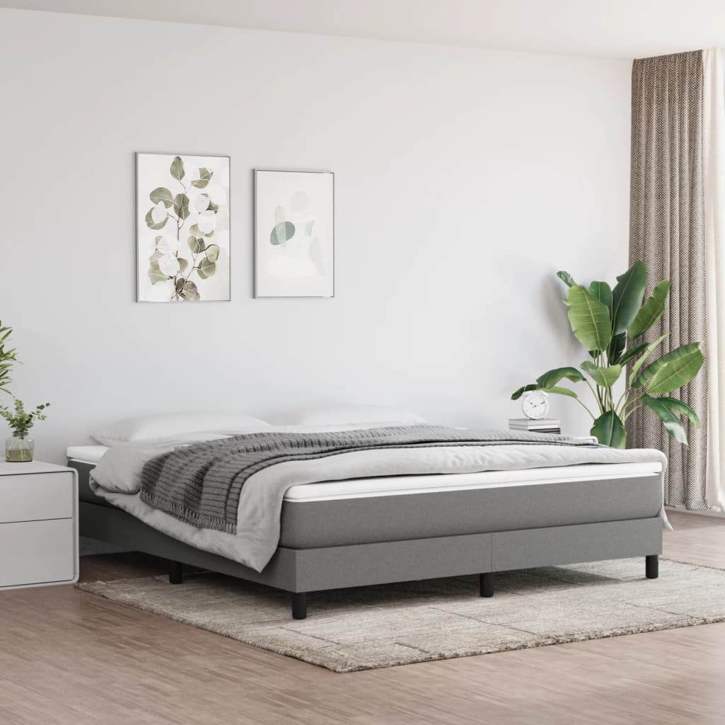Bed Frame without Mattress Dark Grey Super King Fabric (UK/IE/FI/NO only)