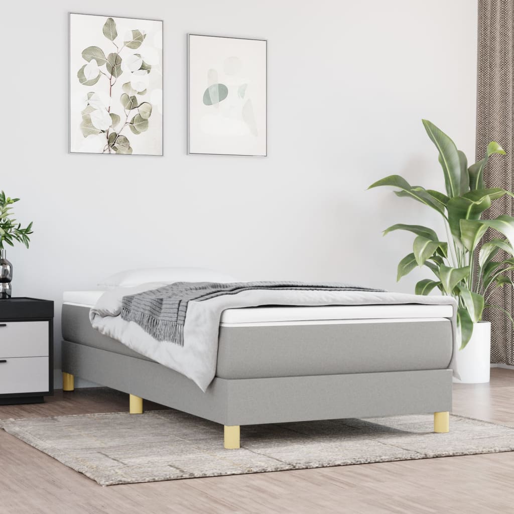 Bed Frame without Mattress Light Grey Single Fabric (UK/IE/FI/NO only)