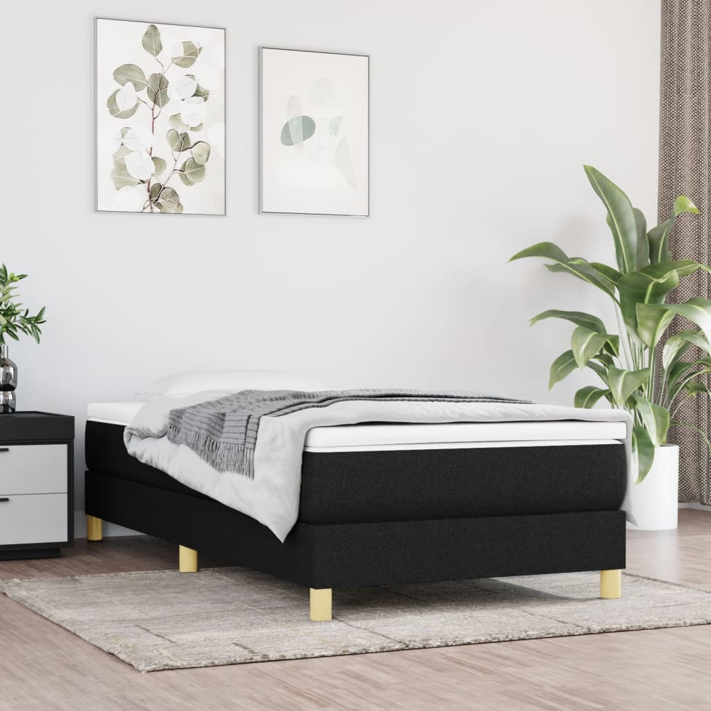 Bed Frame without Mattress Black Single Fabric (UK/IE/FI/NO only)