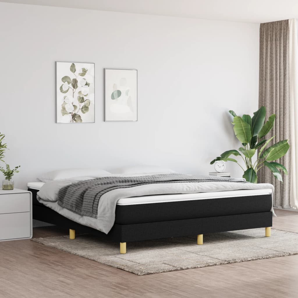 Bed Frame without Mattress Black Super King Fabric (UK/IE/FI/NO only)