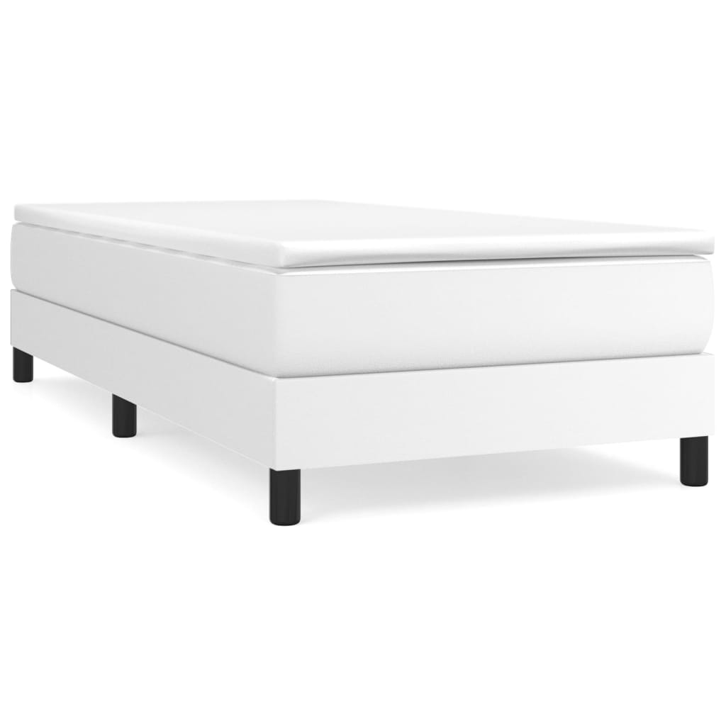 Bed Frame without Mattress White Single Faux Leather (UK/IE/FI/NO only)