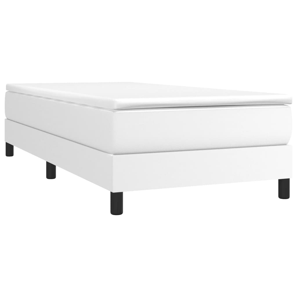 Bed Frame without Mattress White Single Faux Leather (UK/IE/FI/NO only)