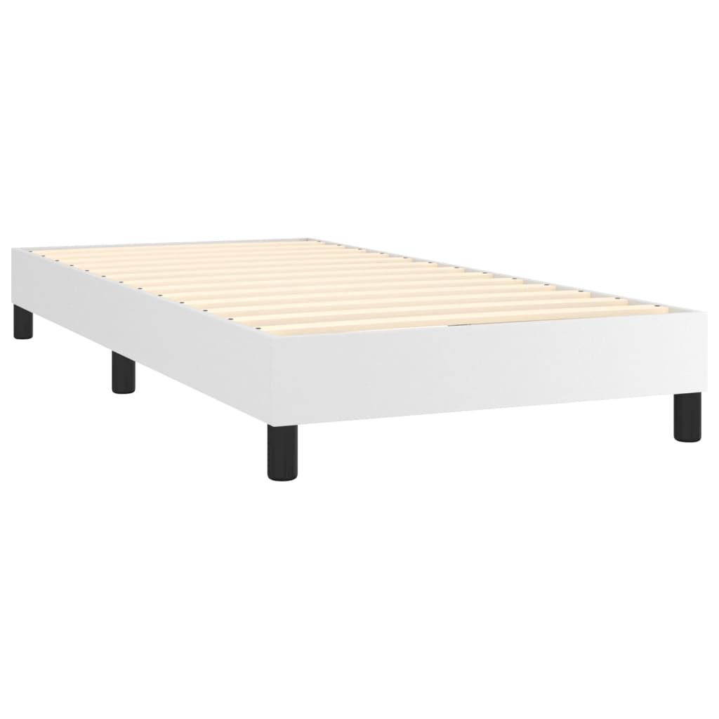 Bed Frame without Mattress White Single Faux Leather (UK/IE/FI/NO only)