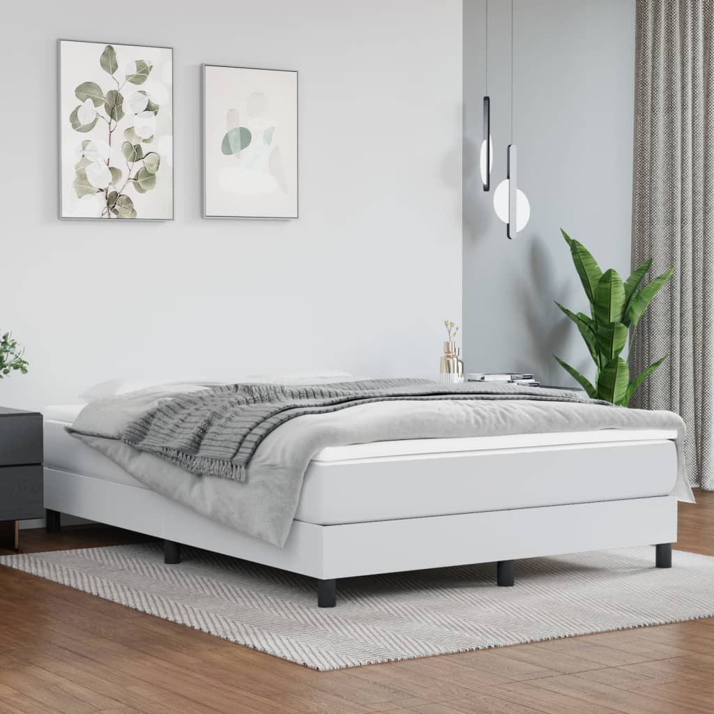 Box Spring Bed Frame Double Faux Leather (Uk/Ie/Fi/No Only)