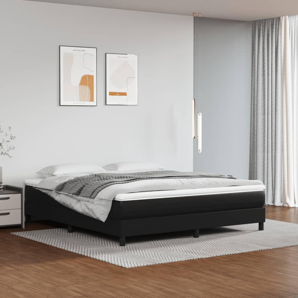 Box Spring Bed Frame Double Faux Leather (Uk/Ie/Fi/No Only)