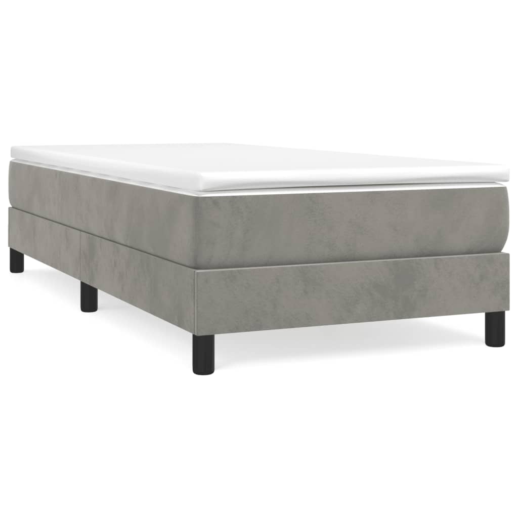 Bed Frame without Mattress Light Grey Single Velvet (UK/IE/FI/NO only)