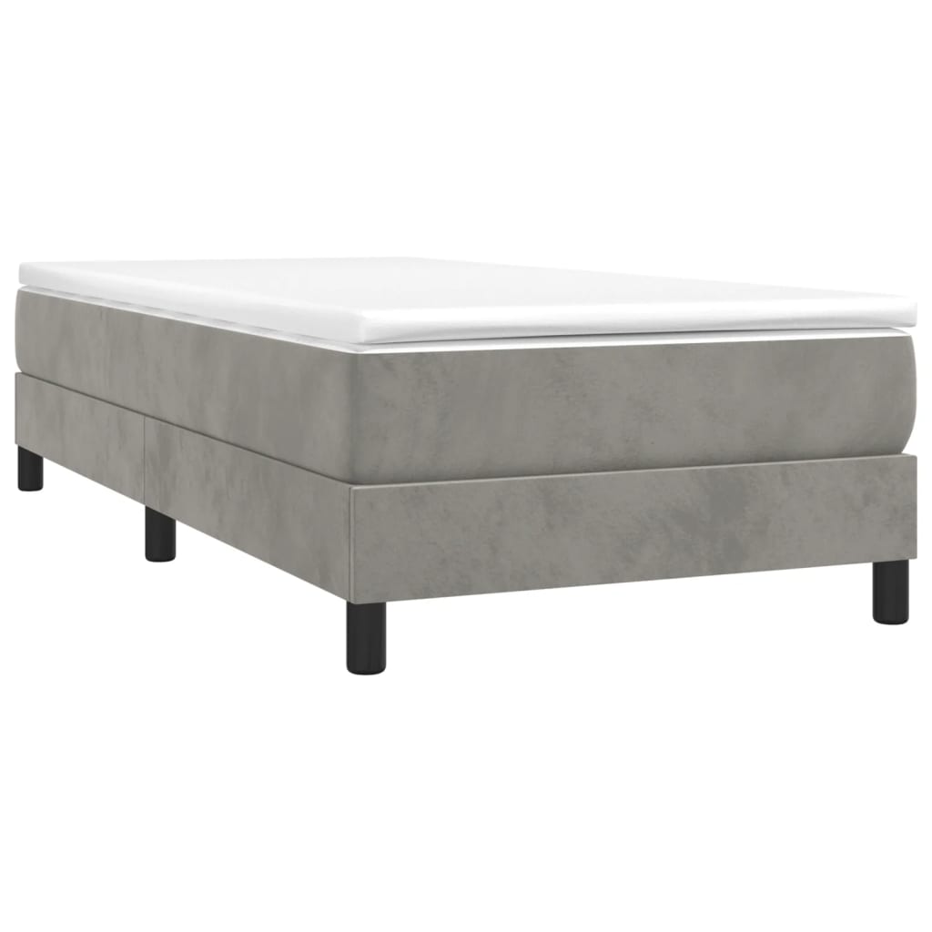 Bed Frame without Mattress Light Grey Single Velvet (UK/IE/FI/NO only)