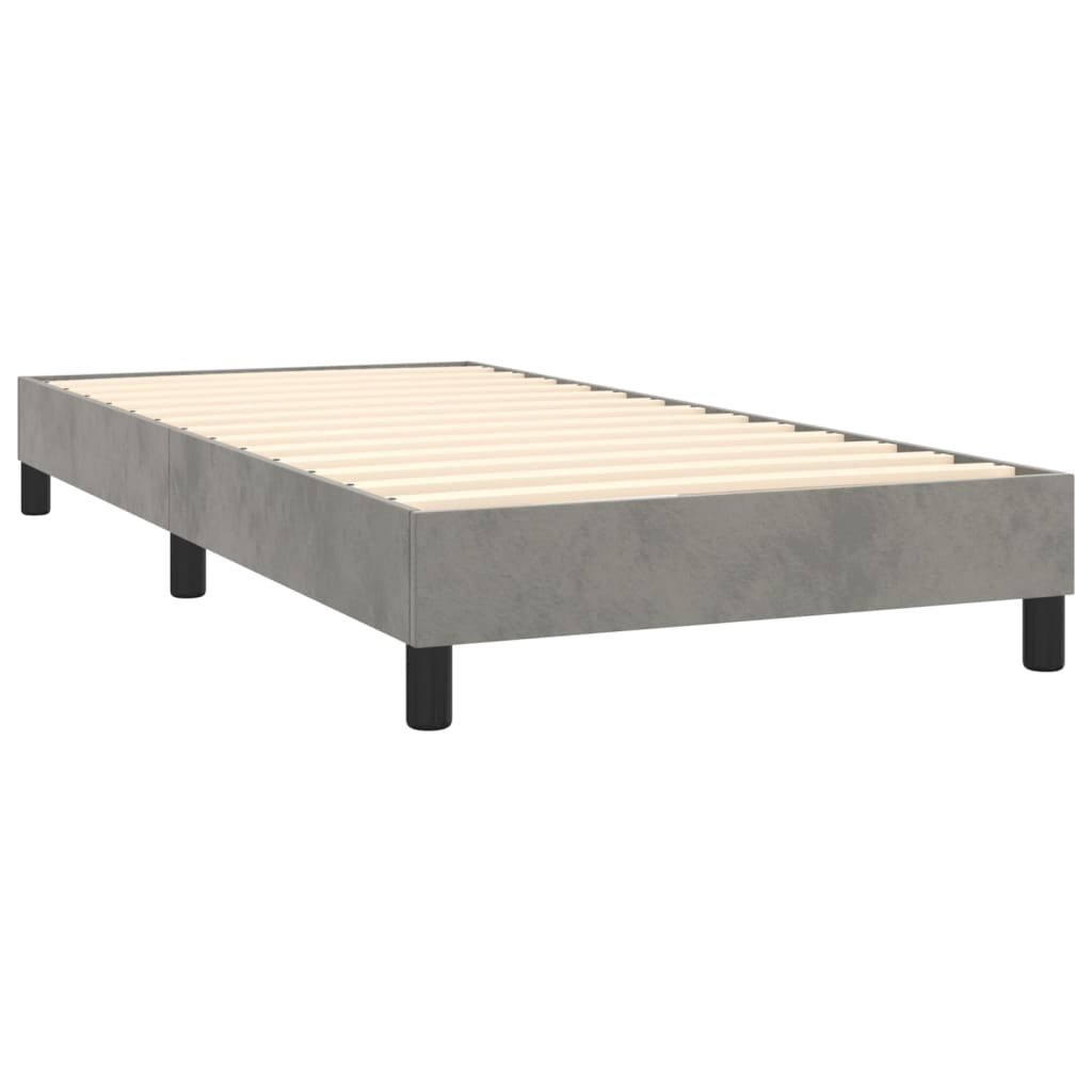 Bed Frame without Mattress Light Grey Single Velvet (UK/IE/FI/NO only)