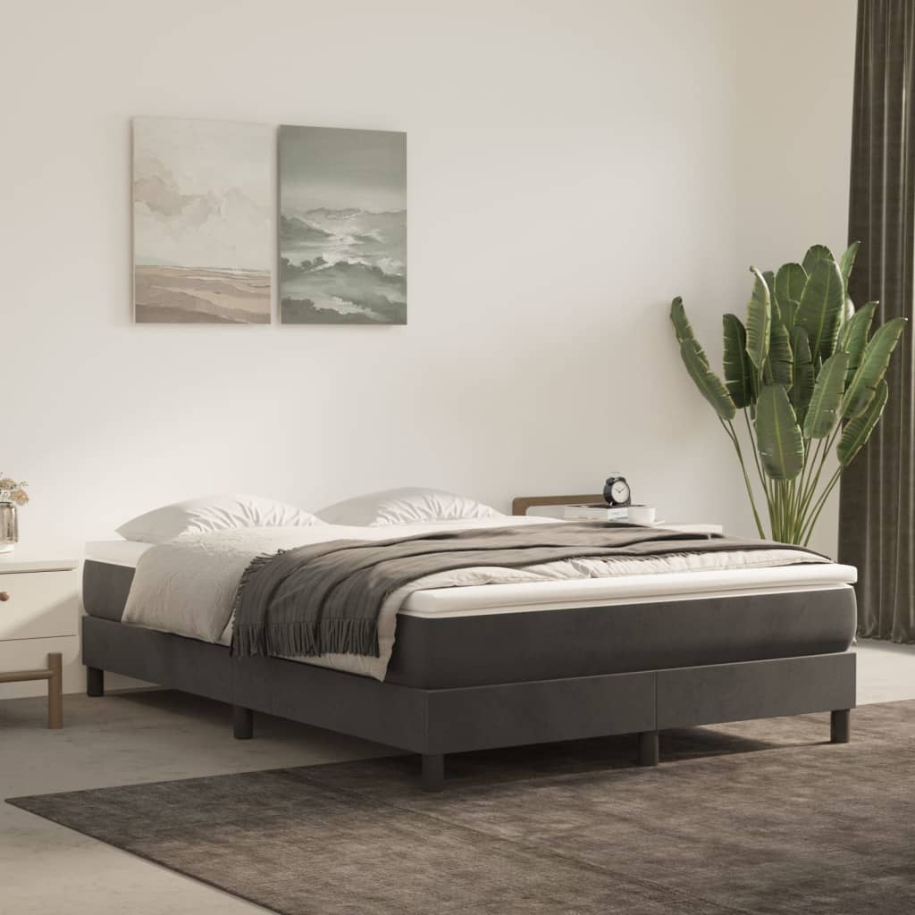 Bed Frame without Mattress Dark Grey Double Velvet (UK/IE/FI/NO only)