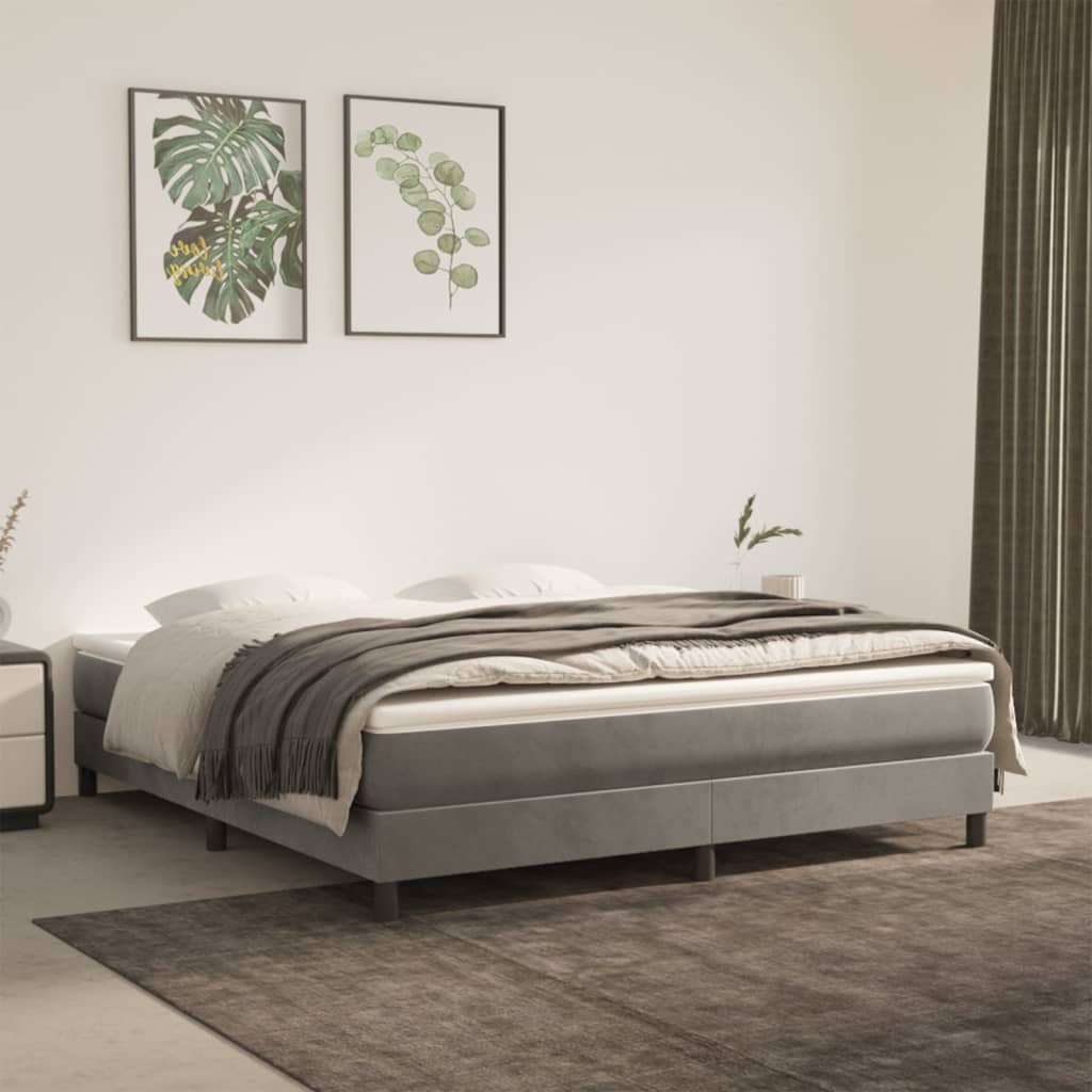 Bed Frame without Mattress Light Grey Super King Velvet (UK/IE/FI/NO only)