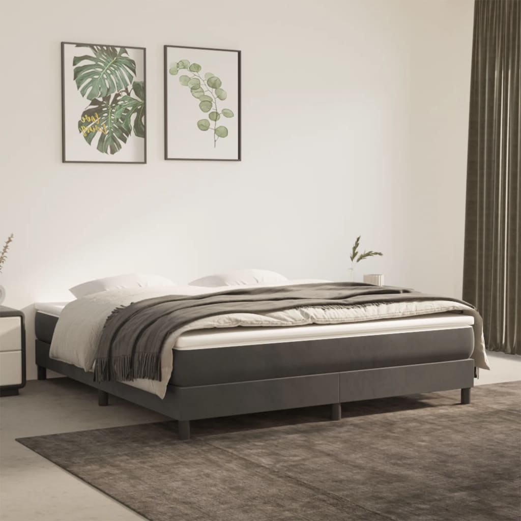 Bed Frame without Mattress Dark Grey Super King Velvet (UK/IE/FI/NO only)