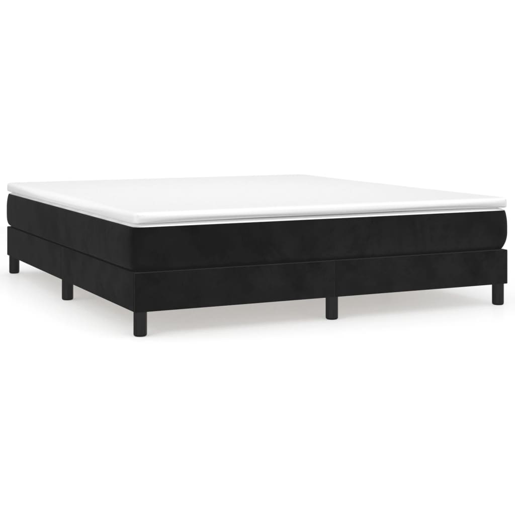 Bed Frame without Mattress Black Super King Velvet (UK/IE/FI/NO only)