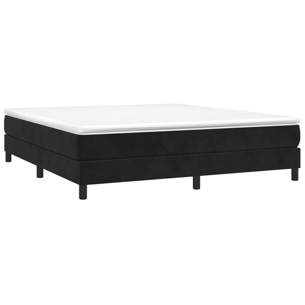 Bed Frame without Mattress Black Super King Velvet (UK/IE/FI/NO only)