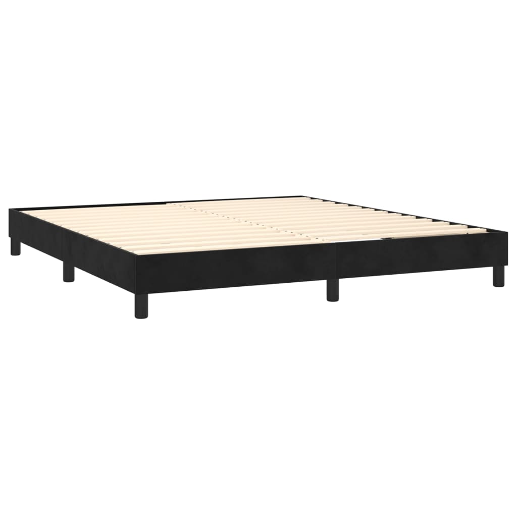 Bed Frame without Mattress Black Super King Velvet (UK/IE/FI/NO only)