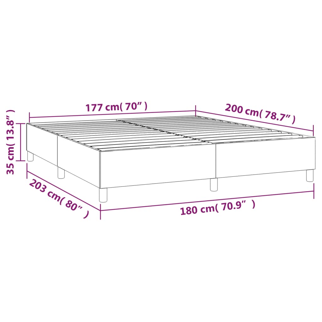 Bed Frame without Mattress Black Super King Fabric (UK/IE/FI/NO only)