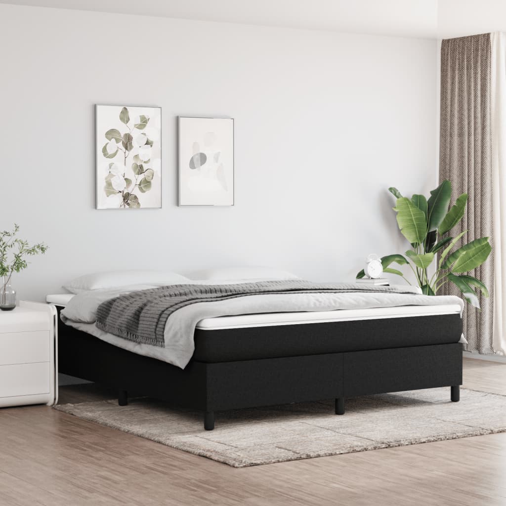 Bed Frame without Mattress Black Super King Fabric (UK/IE/FI/NO only)