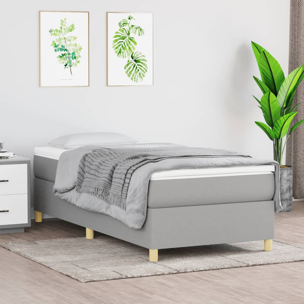 Bed Frame without Mattress Light Grey Single Fabric (UK/IE/FI/NO only)