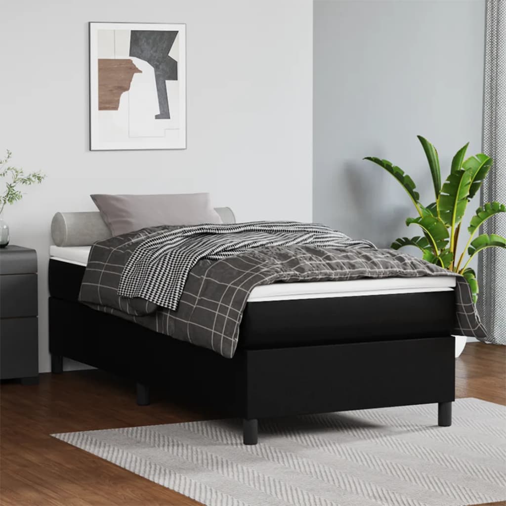 Bed Frame without Mattress Black Single Faux Leather (UK/IE/FI/NO only)