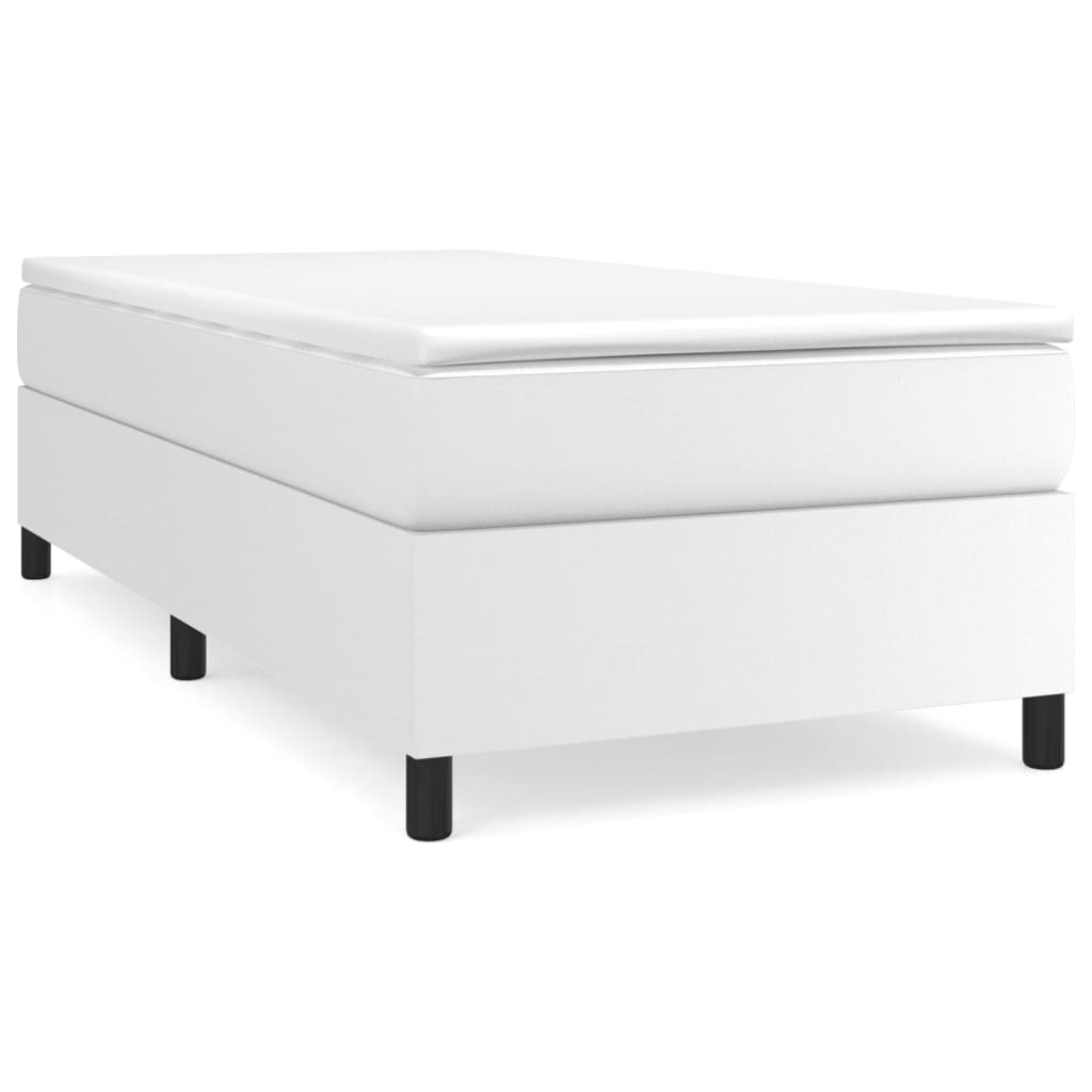 Bed Frame without Mattress White Single Faux Leather (UK/IE/FI/NO only)