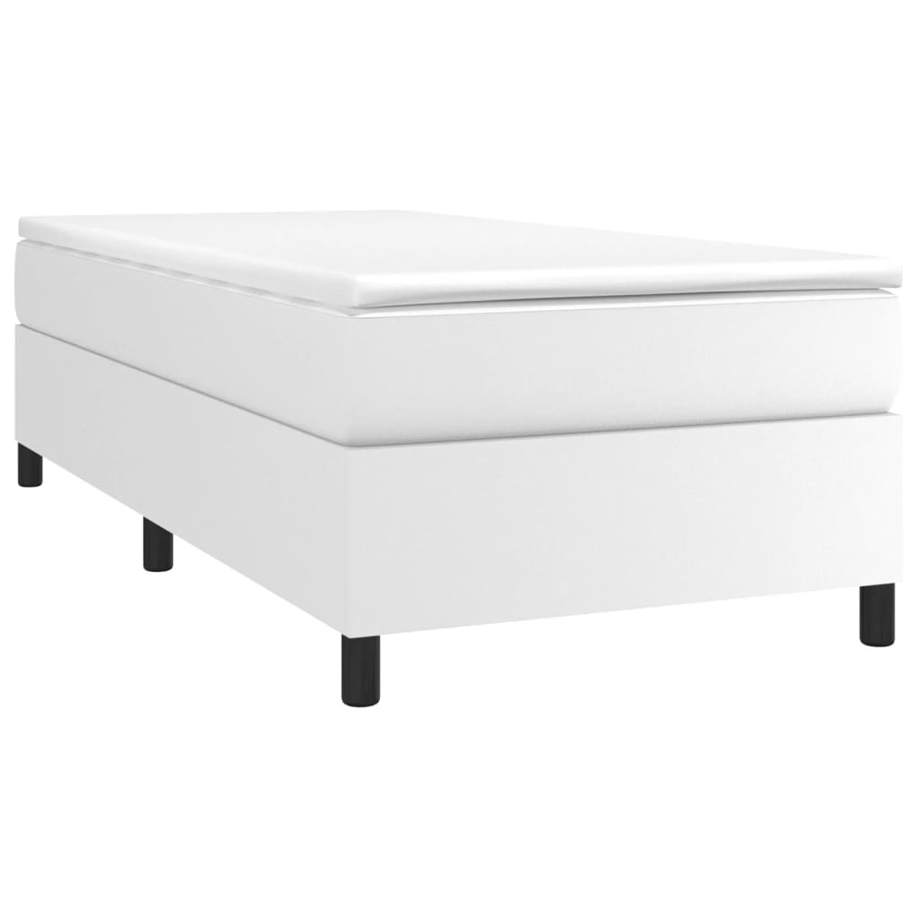 Bed Frame without Mattress White Single Faux Leather (UK/IE/FI/NO only)