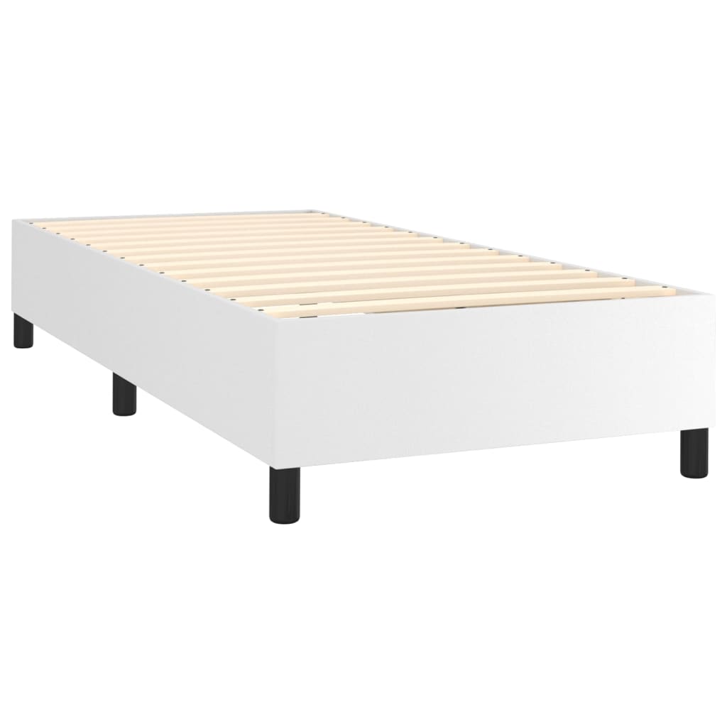 Bed Frame without Mattress White Single Faux Leather (UK/IE/FI/NO only)