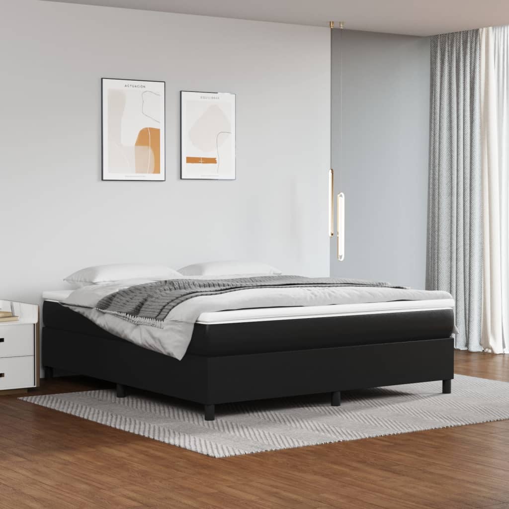 Box Spring Bed Frame Double Faux Leather (Uk/Ie/Fi/No Only)