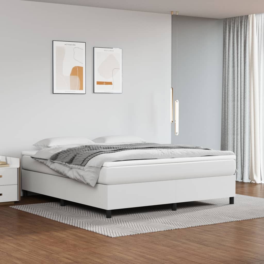 Box Spring Bed Frame Double Faux Leather (Uk/Ie/Fi/No Only)