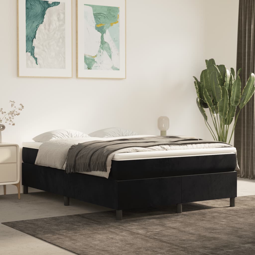 Bed Frame without Mattress Black Double Velvet (UK/IE/FI/NO only)