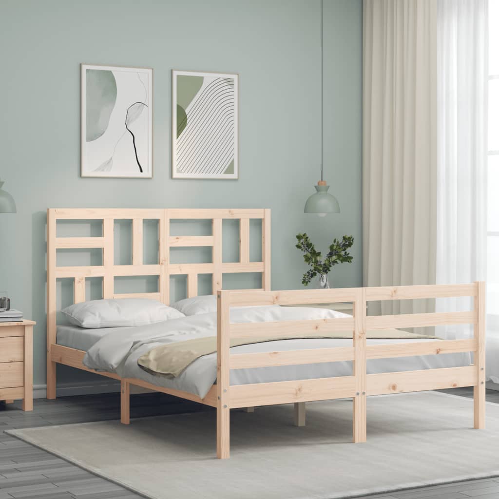 Bed Frame without Mattress 140x200 cm Solid Wood