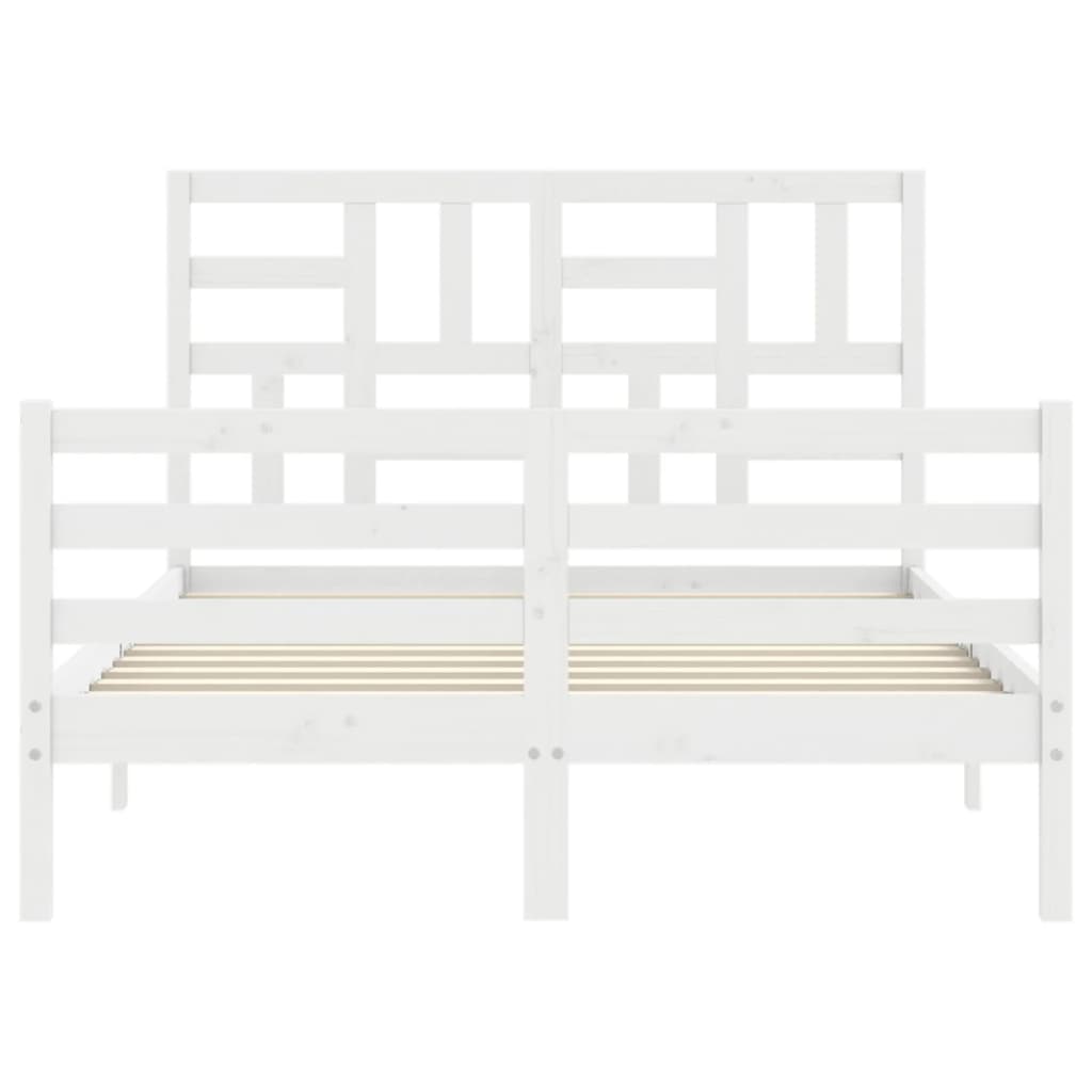 Bed Frame without Mattress White 140x200 cm Solid Wood