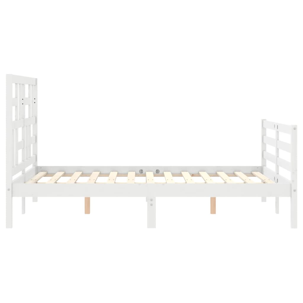 Bed Frame without Mattress White 140x200 cm Solid Wood
