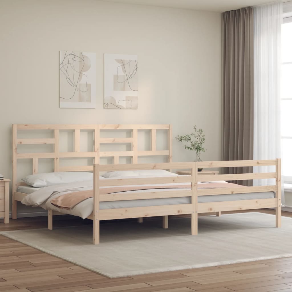 Bed Frame without Mattress 200x200 cm Solid Wood