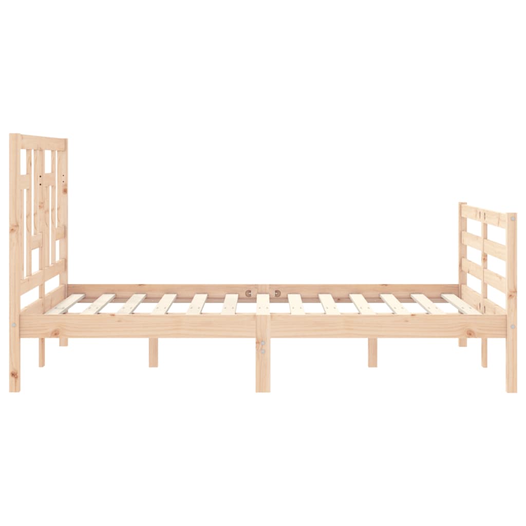 Bed Frame without Mattress Double Solid Wood