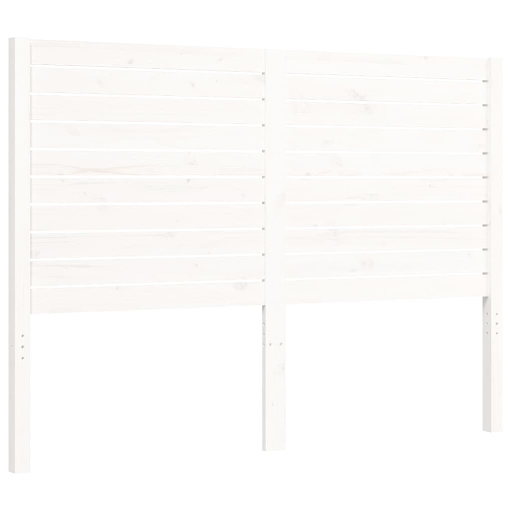 Bed Frame without Mattress White Double Solid Wood