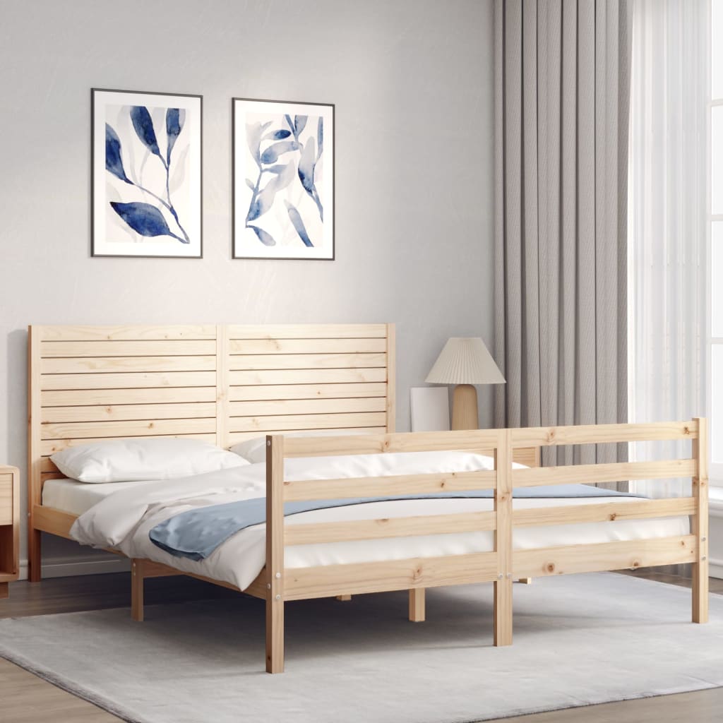 Bed Frame without Mattress 160x200 cm Solid Wood